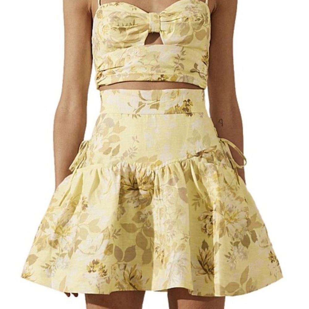 Shona Joy Martina Lace Up‎ Mini Skirt Lemon Lime Women’s Sz 8 NWT